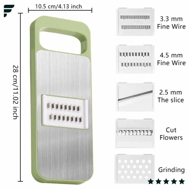 5-in-1 Vegetable & Fruit Slicer – Multifunctional Cutter with Changeable Blades
