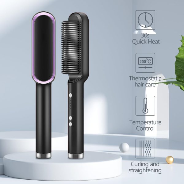 Multifunctional Hair Straightener Brush Heated Brushes Ceramic Anti-scald Hair Straightening Hot Comb Hair Care Fast Heating