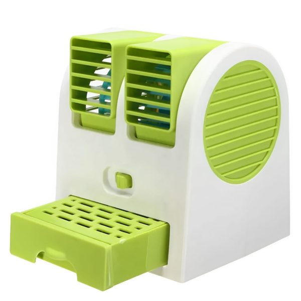 Portable Mini Ac Air Cooler – Usb & Battery Operated | Dual Blower With Ice Tray | Blade-less Cooling Fan For Home, Shop, Kitchen, Table & Outdoor Use